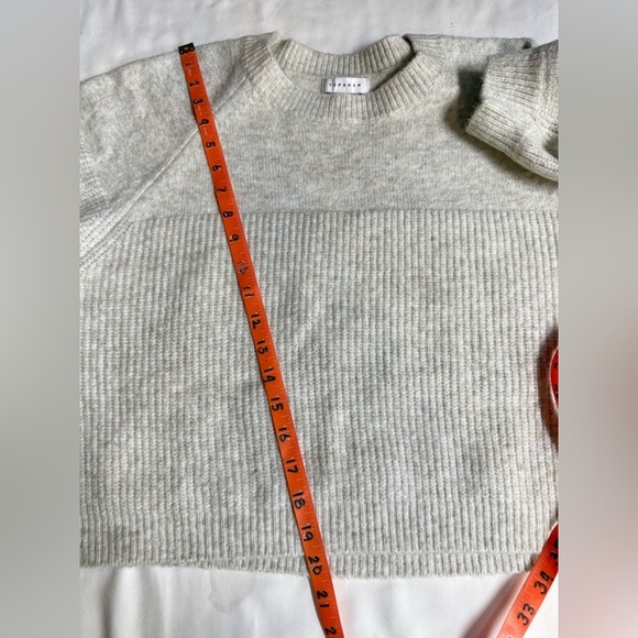 TOPSHOP Cream mixed stitch balloon sleeve crop sweater size S - Picture 14 of 14